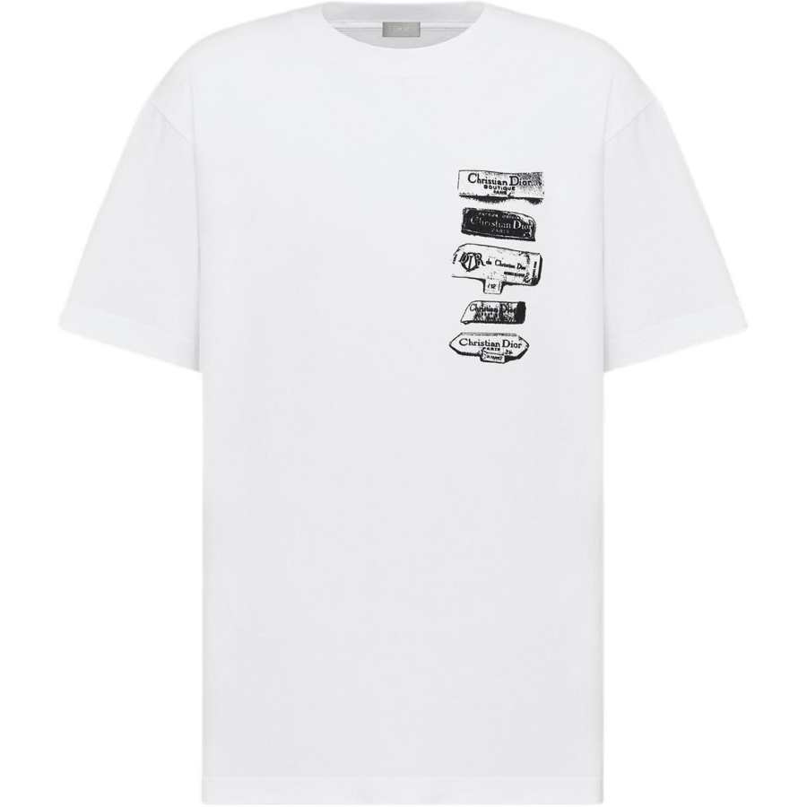 DIOR DIOR T Shirts Men's White Crew Neck Moderate