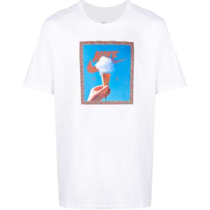 Nike Nike T Shirts Men's White Crew Neck Moderate Straight Fit