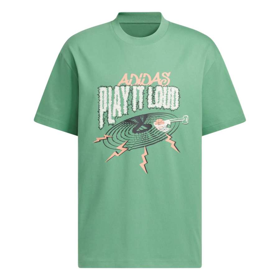 Adidas Adidas BASKETBALL T Shirt Men's Soft Green/Pink Brown