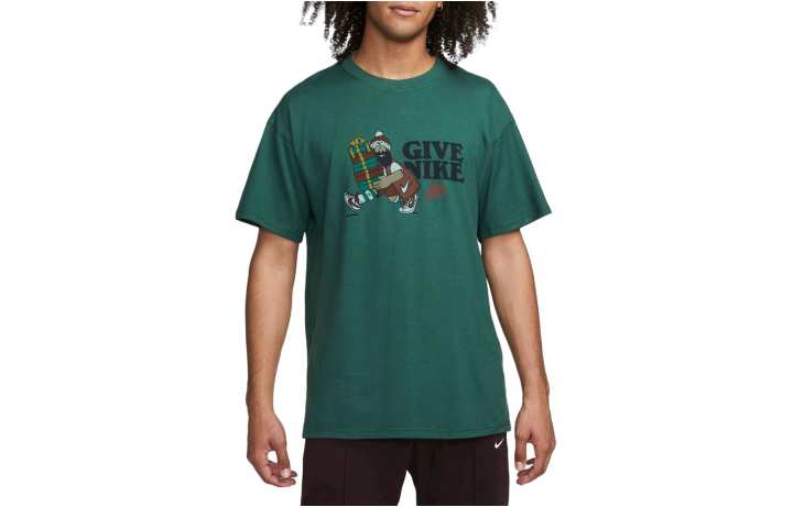 Nike Nike T Shirts Men's Green Crew Neck Moderate Straight Fit
