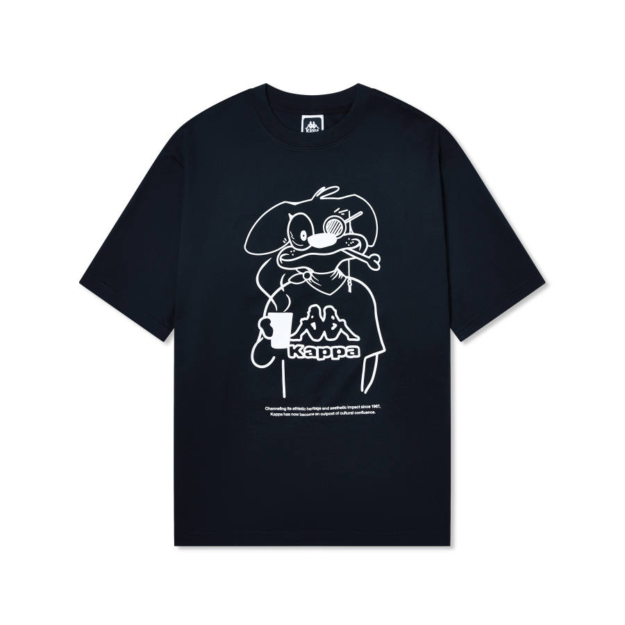 Kappa T Shirts Unisex Black 990 Crew Neck Thin Straight Fit