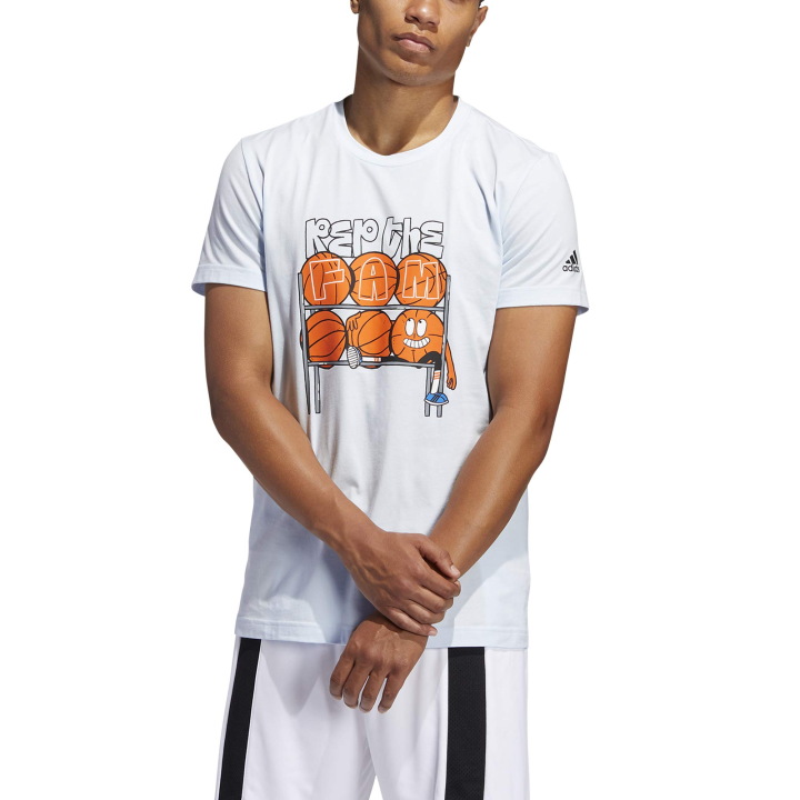 Adidas Adidas T Shirts Men's White Crew Neck Moderate