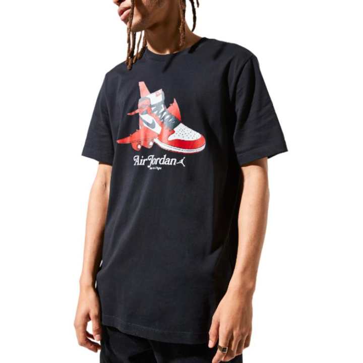 Jordan Jordan 13 T Shirts Men's Black Crew Neck Moderate Straight Fit