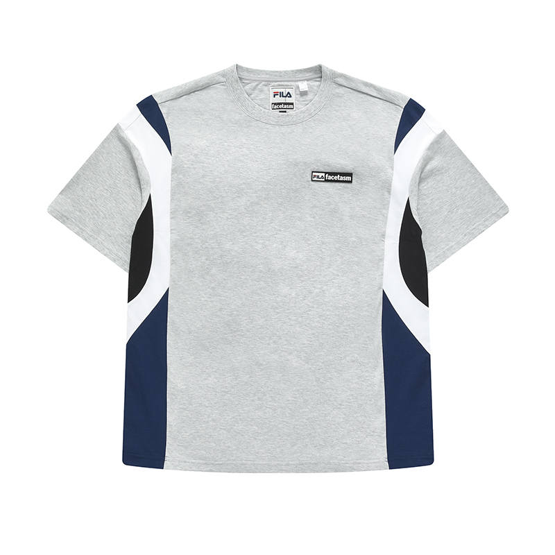 FILA FUSION CROSS Over SS24 T Shirt Men's Silver Flower Gray