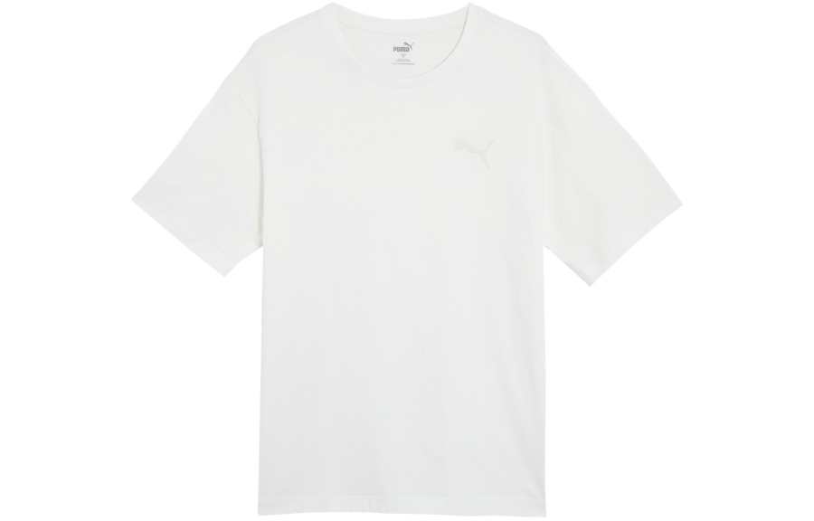 PUMA T Shirts Unisex White Crew Neck Moderate