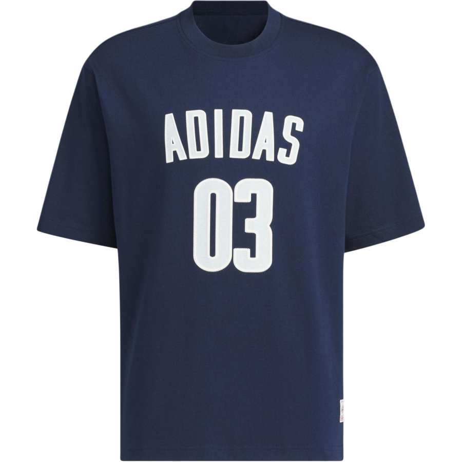 Adidas Adidas T Shirts Men's Navy Crew Neck Moderate