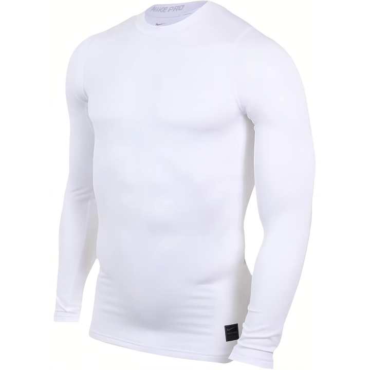 Nike Nike Pro Mock LS T Shirt Men's White