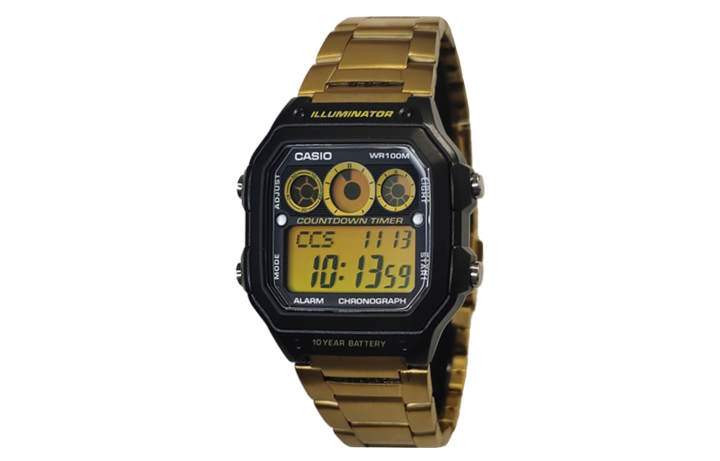 CASIO CASIO Custom Collection Quartz Movement Stainless Steel Strap Watch Men's Watches Yellow Watch Dial