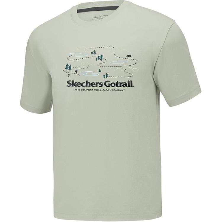 Skechers GO DRI T Shirt Unisex Seaweed Gray Green