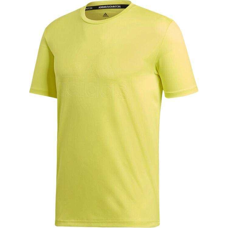 Adidas Adidas T Shirts Men's Yellow Crew Neck Moderate Straight Fit