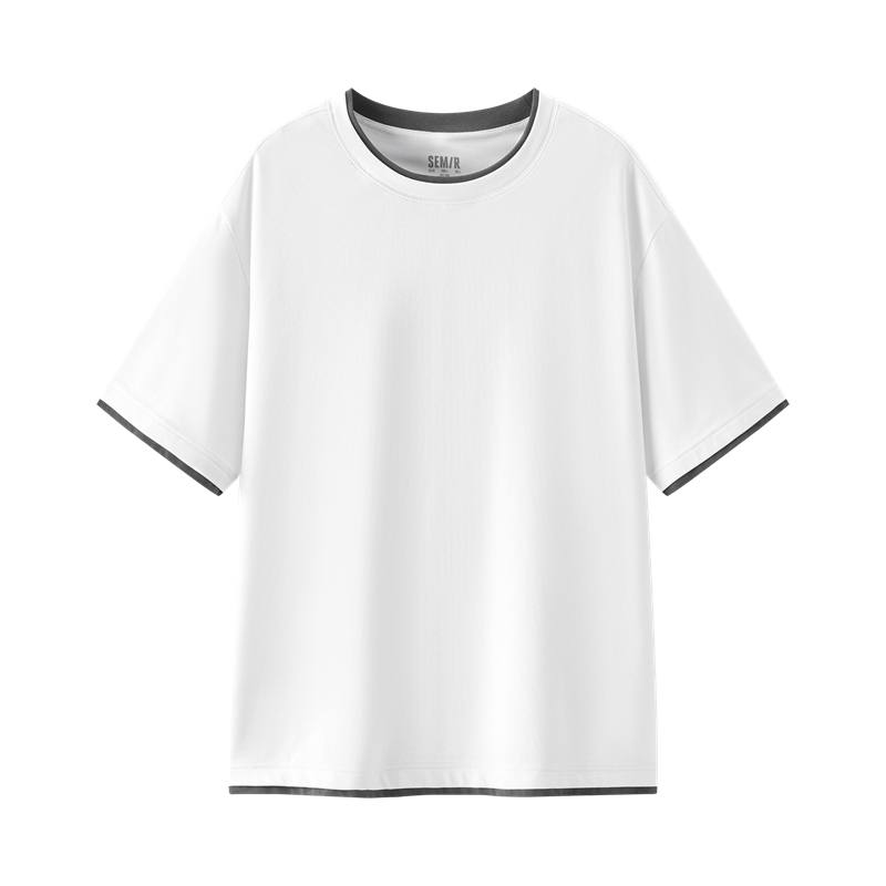 Semir T Shirts Men's Crew Neck Moderate Mock Two Piece