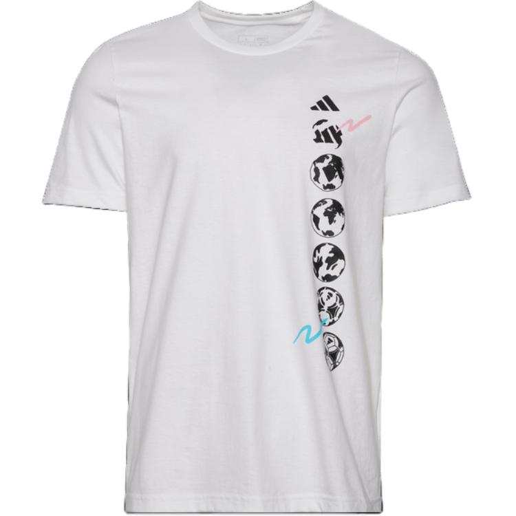 Adidas Adidas T Shirts Men's White Crew Neck Moderate Straight Fit