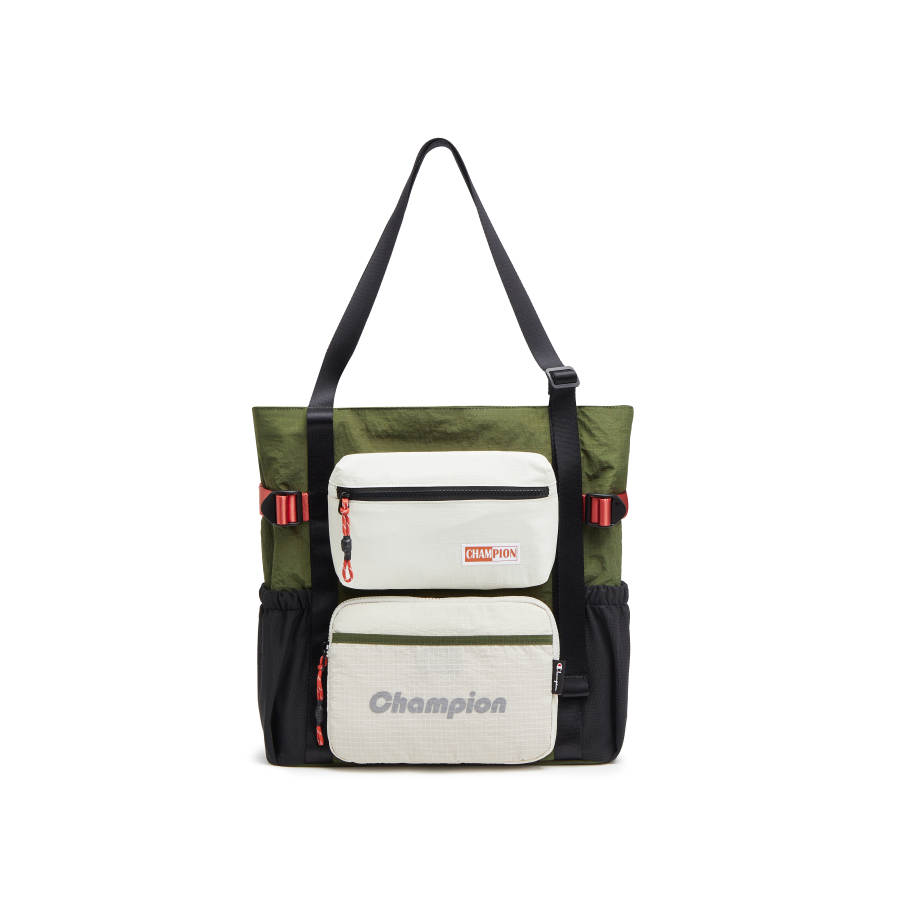 Champion Fabric Handbag Large Unisex Olive Green/Black/Milk White/Baroque Brown/Wheat Brown/Milk White