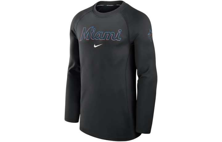 Nike Nike Miami Marlins Authentic Collection Game Time Men's Nike Dri-FIT Mlb Long-Sleeve T-Shirt