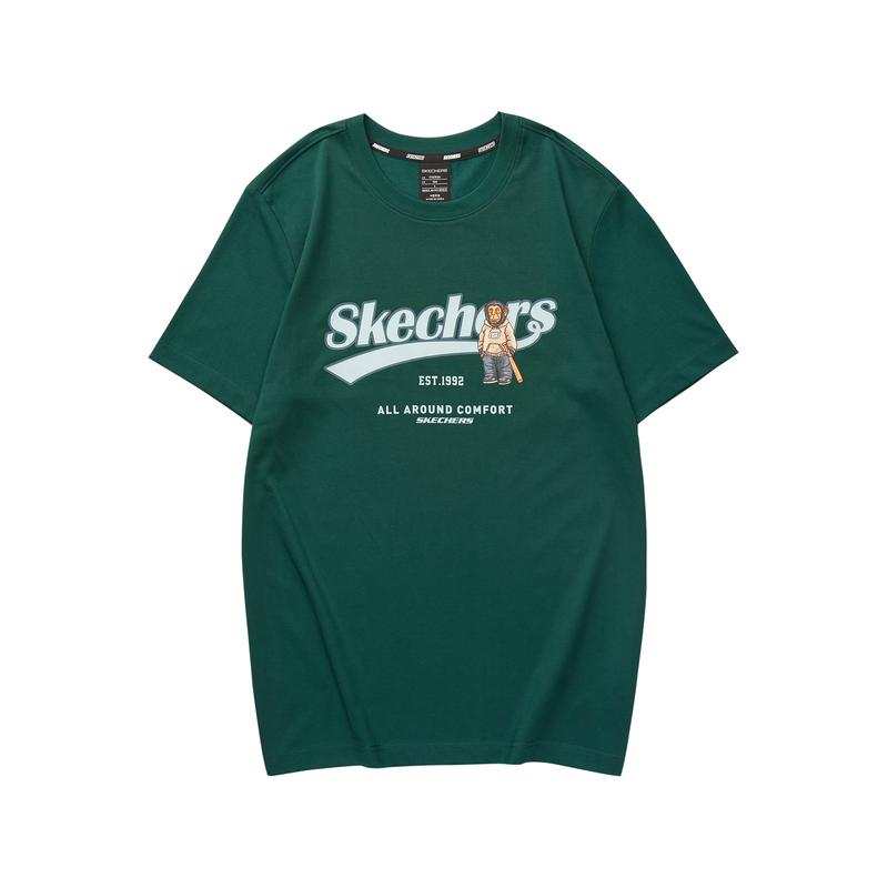 Skechers Funny Monster T Shirt Men's Yellow Pine Green