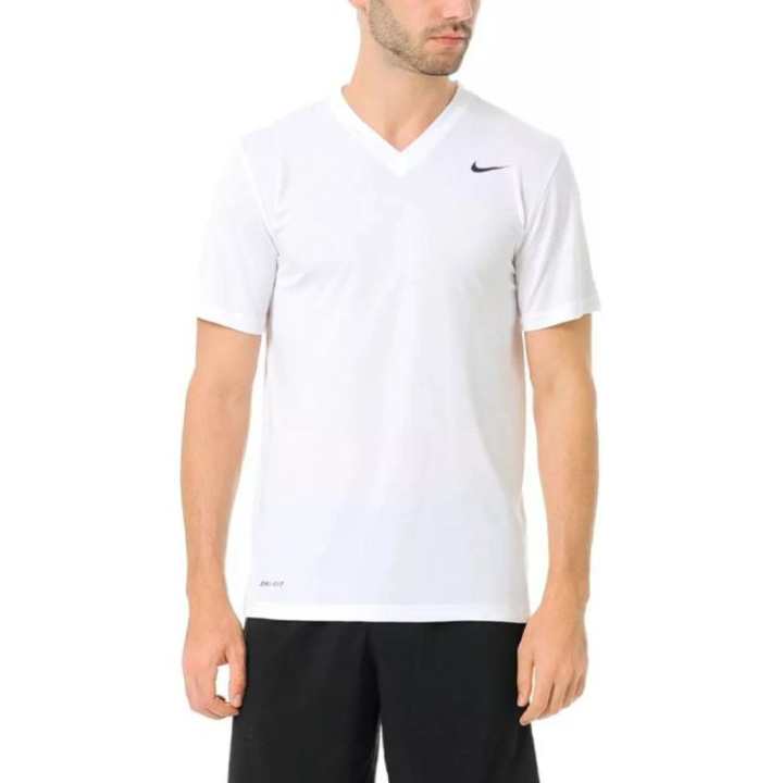 Nike Nike T Shirts Men's White V Neck Moderate Straight Fit