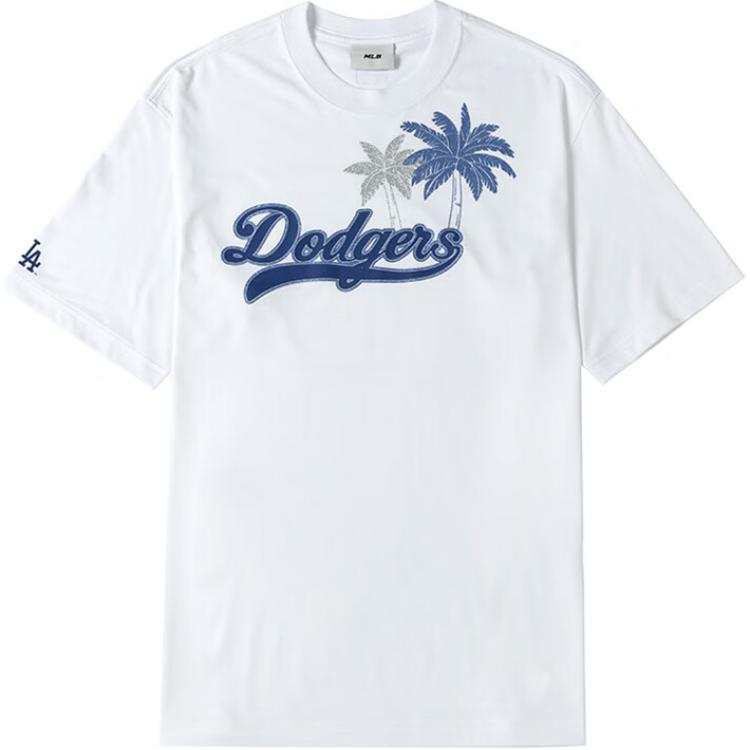 MLB T Shirts Unisex White Crew Neck Moderate Straight Fit