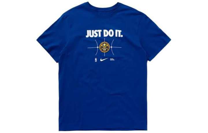Nike Nike T Shirts Men's Blue Crew Neck Moderate Straight Fit