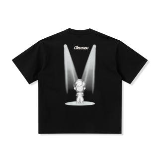 CHOUCHOUS T Shirts Unisex Black Crew Neck Moderate Straight Fit