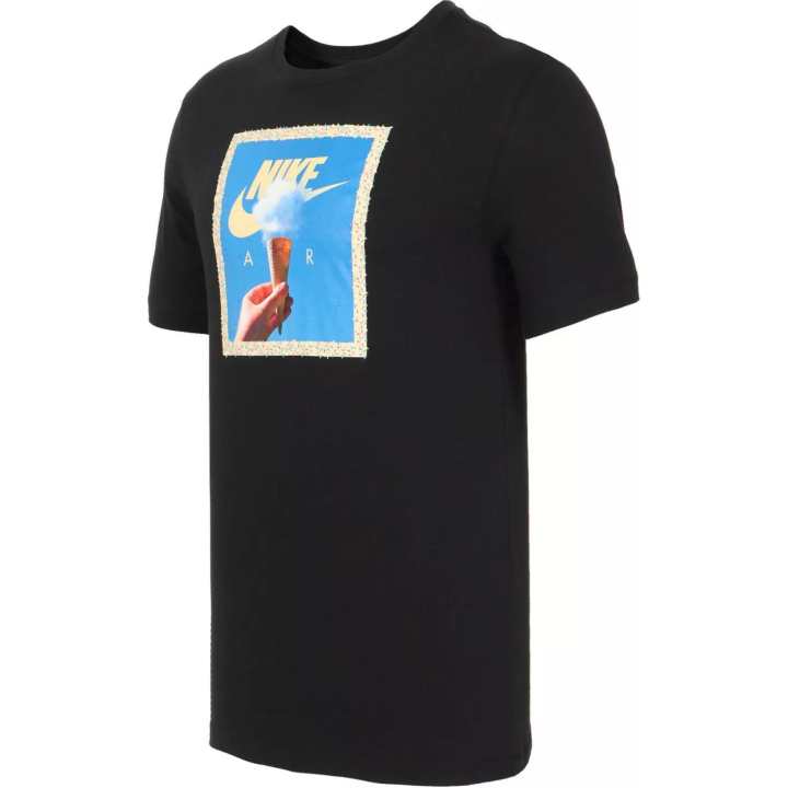 Nike Nike T Shirts Men's Black Crew Neck Moderate Straight Fit