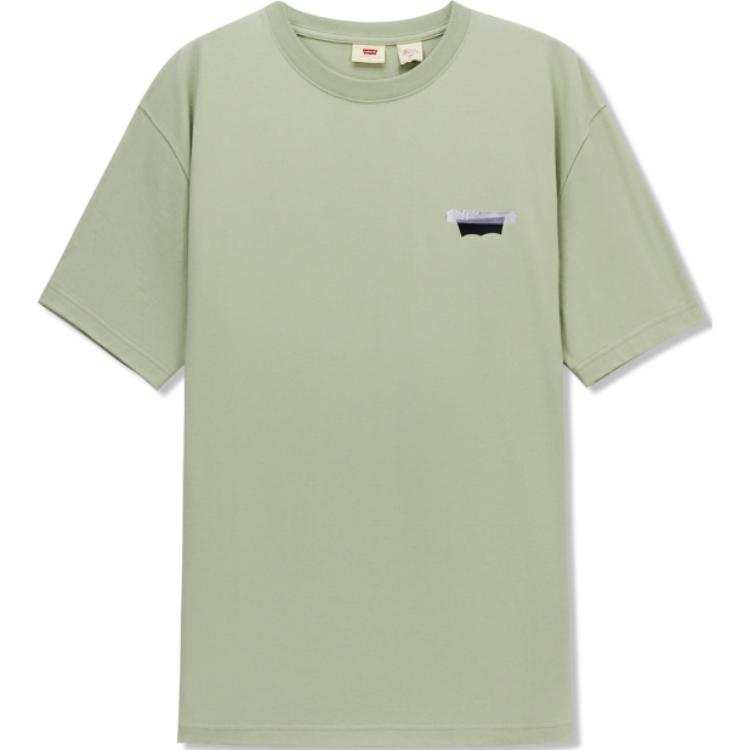 Levis T Shirts Men's Green Crew Neck Moderate Straight Fit