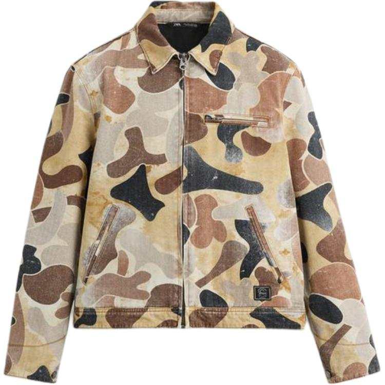 ZARA ZARA Jackets Men's Beige Lapel Moderate Other