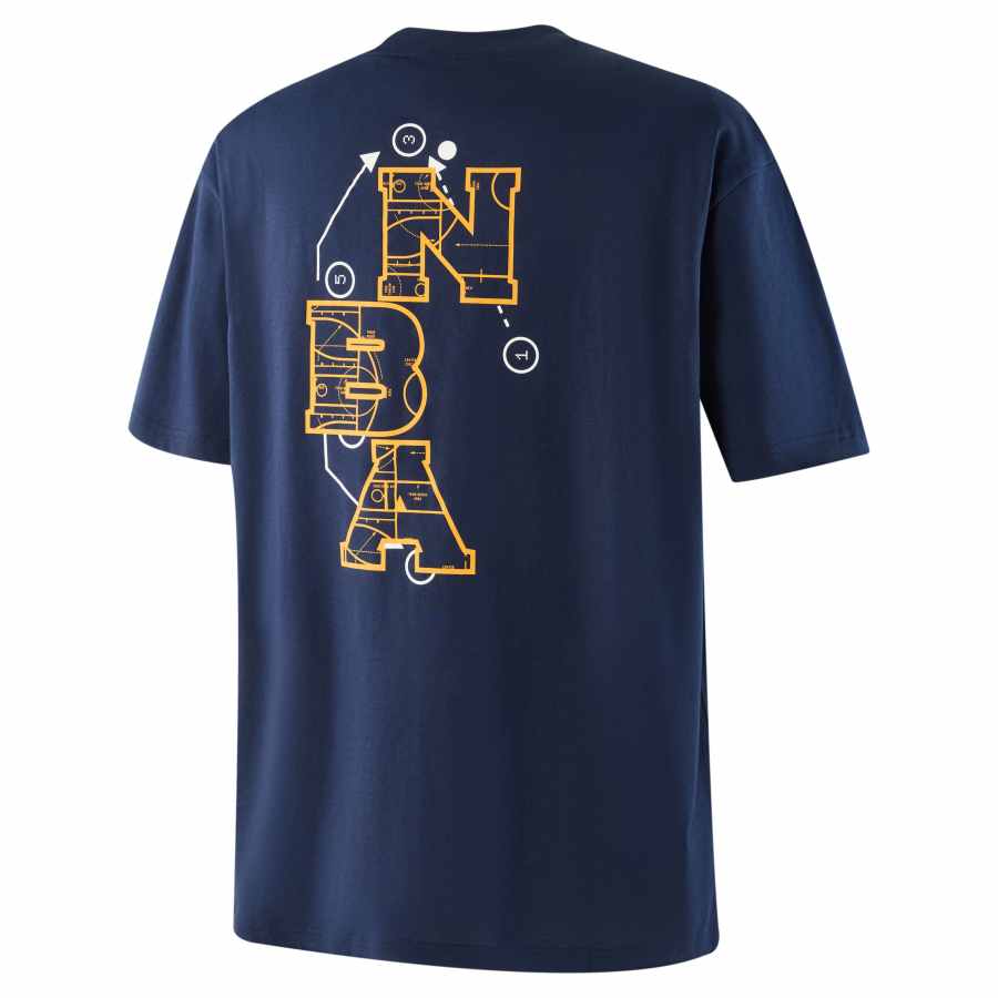 NBA Team T Shirts Unisex Navy Blue Crew Neck Moderate Straight Fit