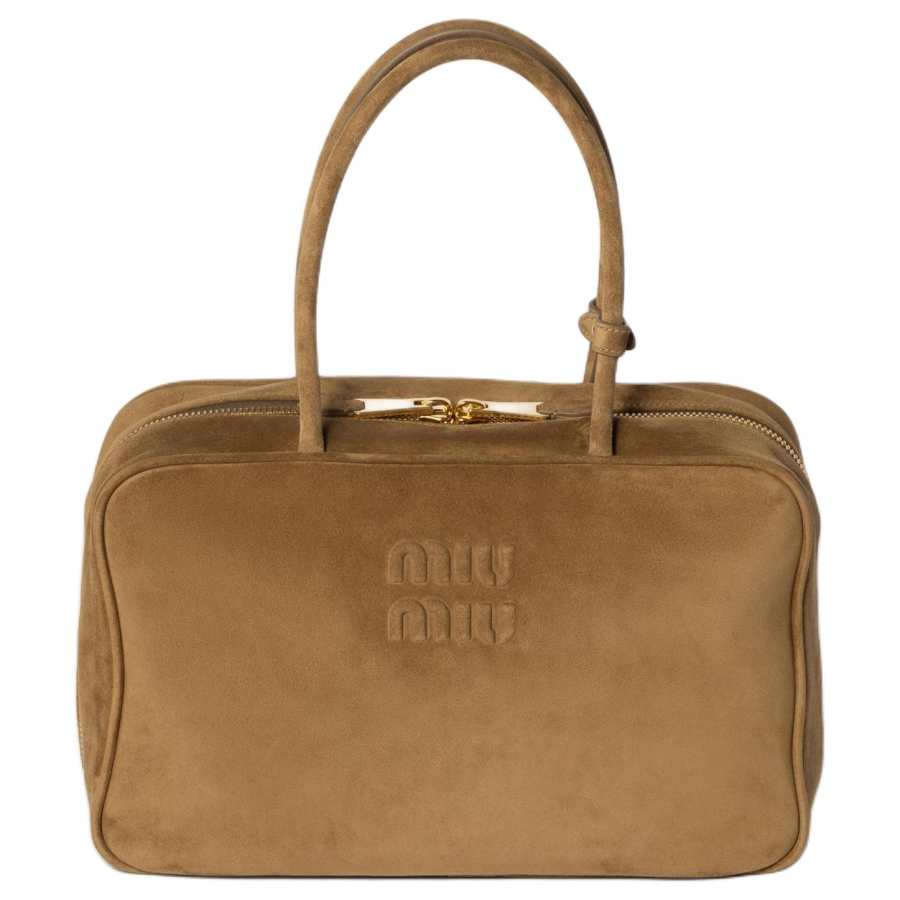 MIU MIU Beau Cow Leather Handbag Women's Olive Green