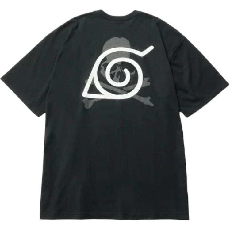 Mastermind JAPAN Naruto Co Branded Model T Shirts Unisex Black Crew Neck Straight Fit