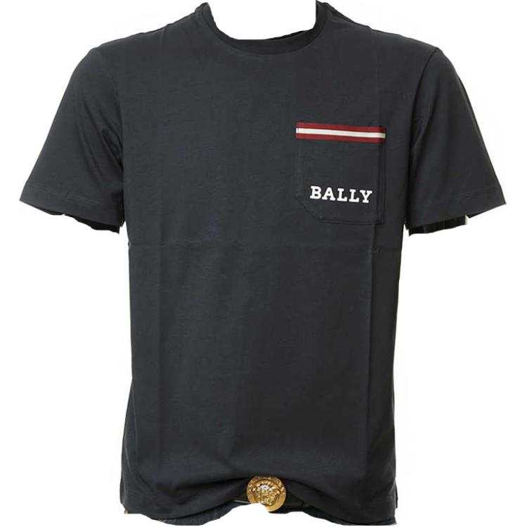 BALLY BALLY T Shirts Men's Dark Blue Crew Neck Moderate