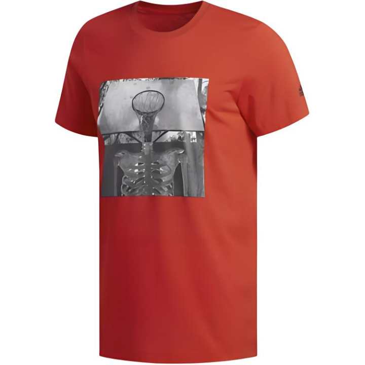 Adidas Adidas T Shirts Men's Red Crew Neck Moderate Straight Fit