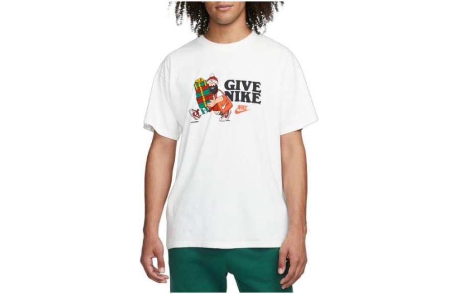Nike Nike T Shirts Men's White Crew Neck Moderate Straight Fit