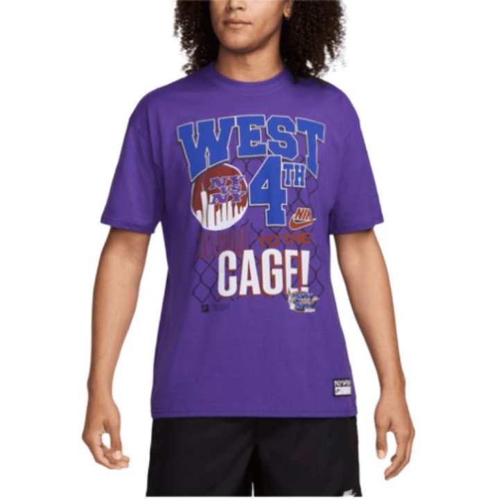 Nike Nike T Shirts Men's Purple Crew Neck Moderate Straight Fit