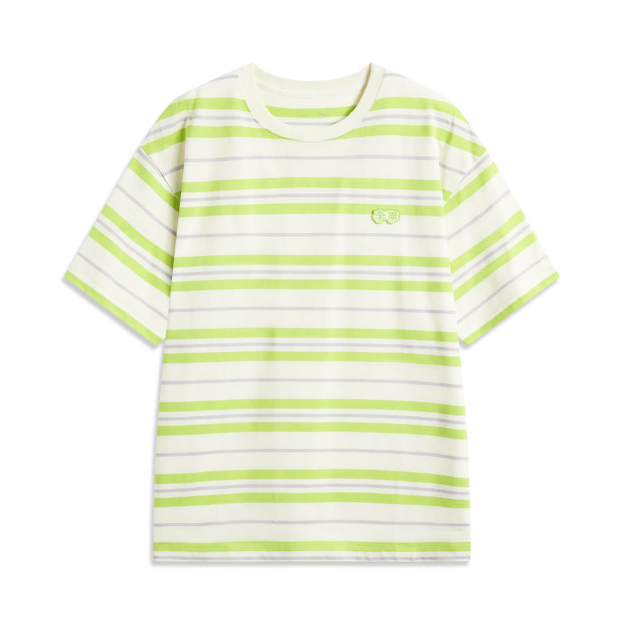 Li-Ning Li Ning Sports Life Collection T Shirt Men's Ecru/Dazzling Green