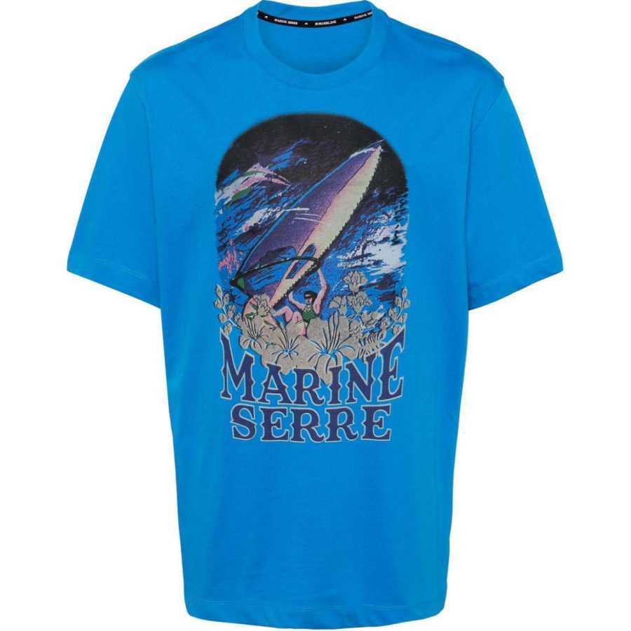 Marine Serre T Shirt Men's Blue