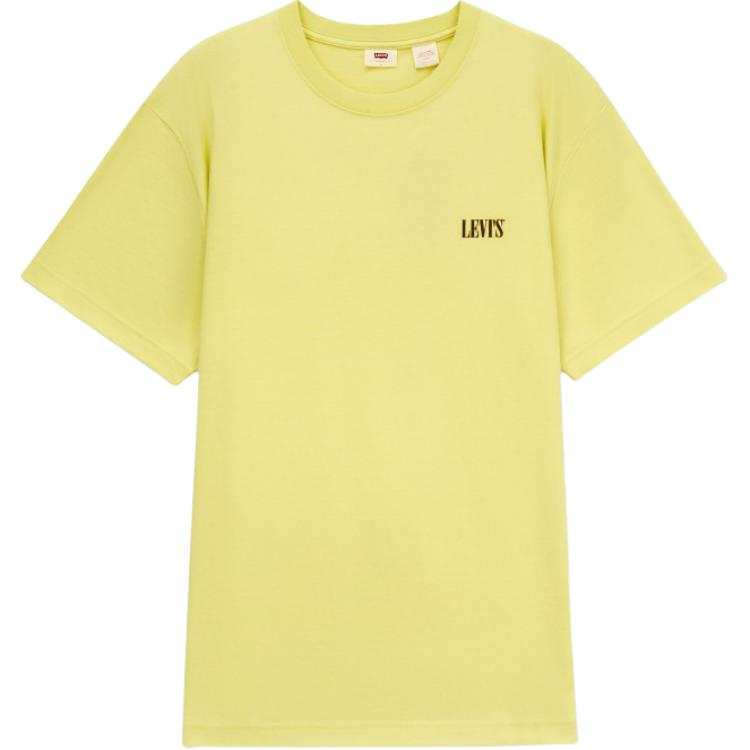 Levis T Shirts Men's Yellow Crew Neck Moderate Straight Fit