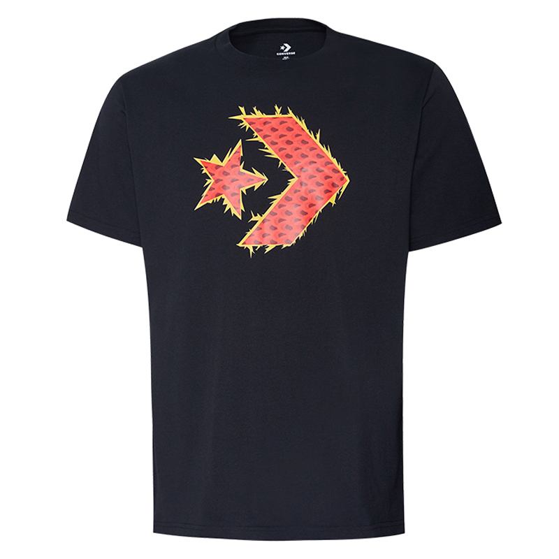 Converse Converse T Shirts Men's Black Crew Neck Moderate
