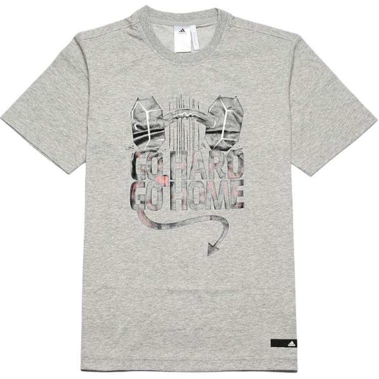 Adidas Adidas T Shirts Men's Gray Crew Neck Moderate