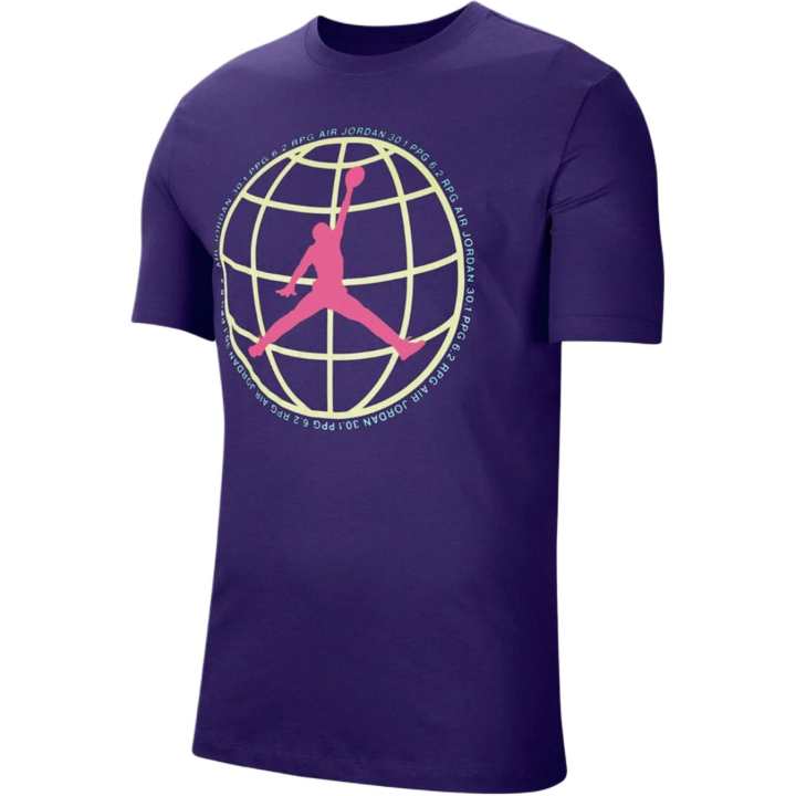 Jordan Jordan Apparel T Shirts Men's Purple Crew Neck Moderate Straight Fit