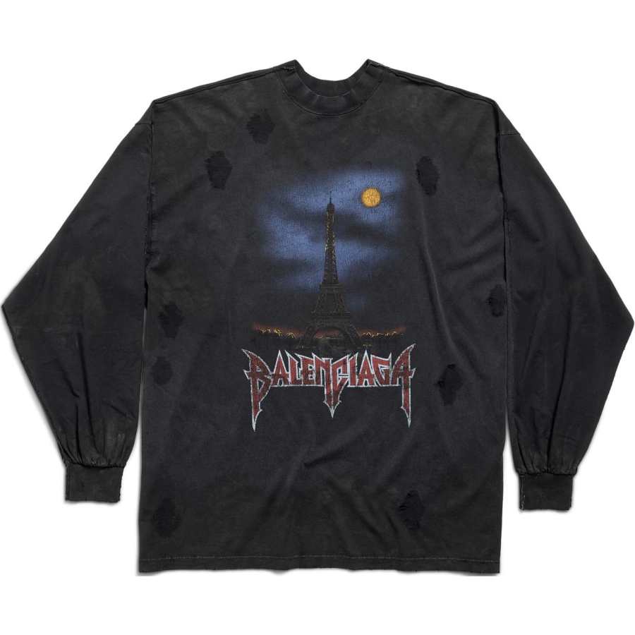 Balenciaga Graphic Printed Long-Sleeve T-Shirt