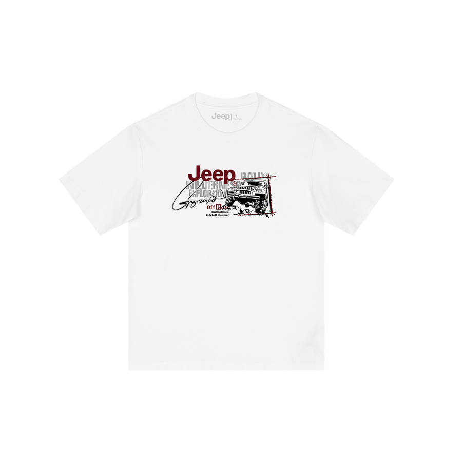 Jeep T Shirts Unisex Crew Neck Moderate Straight Fit