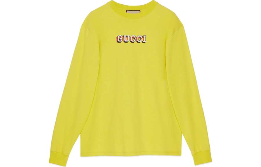 GUCCI T Shirts Men's Yellow Crew Neck Moderate