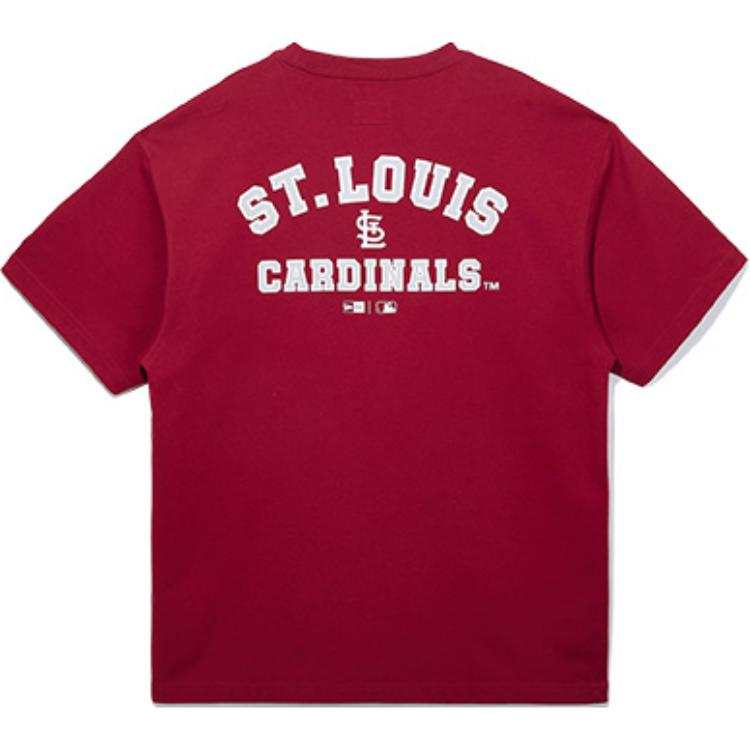 New Era T Shirts Unisex Red Crew Neck Moderate