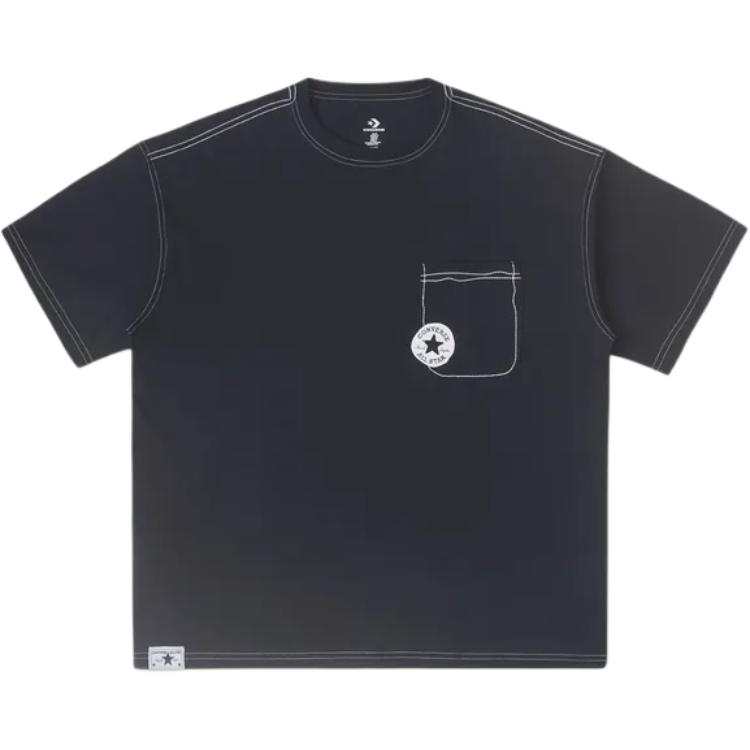 Converse Converse T Shirts Men's Black Crew Neck Moderate