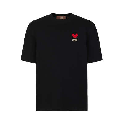 Cavalli Class T Shirts Unisex Crew Neck Thin Straight Fit