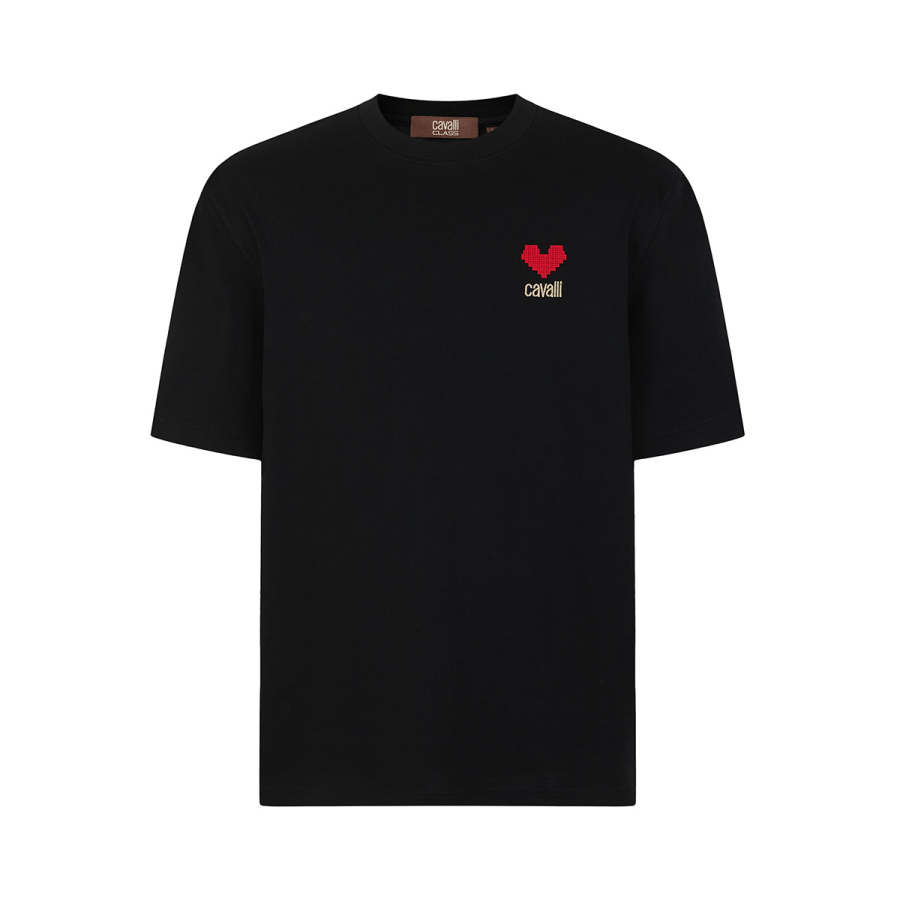 Cavalli Class T Shirts Unisex Crew Neck Thin Straight Fit