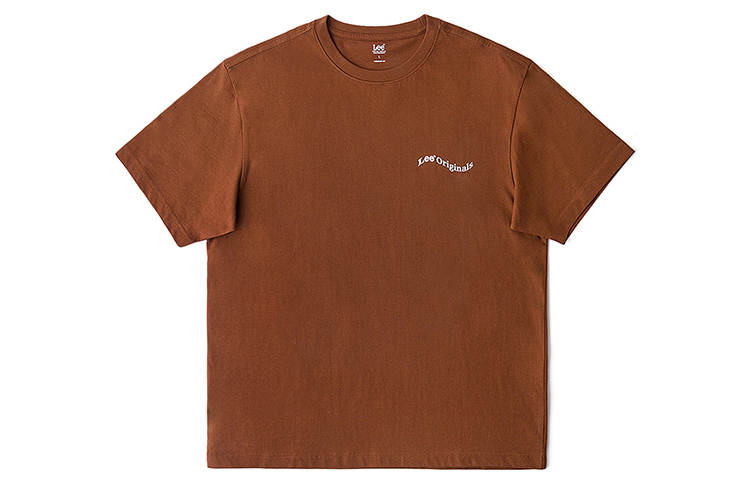 Lee T Shirts Men's Brown Crew Neck Moderate Straight Fit