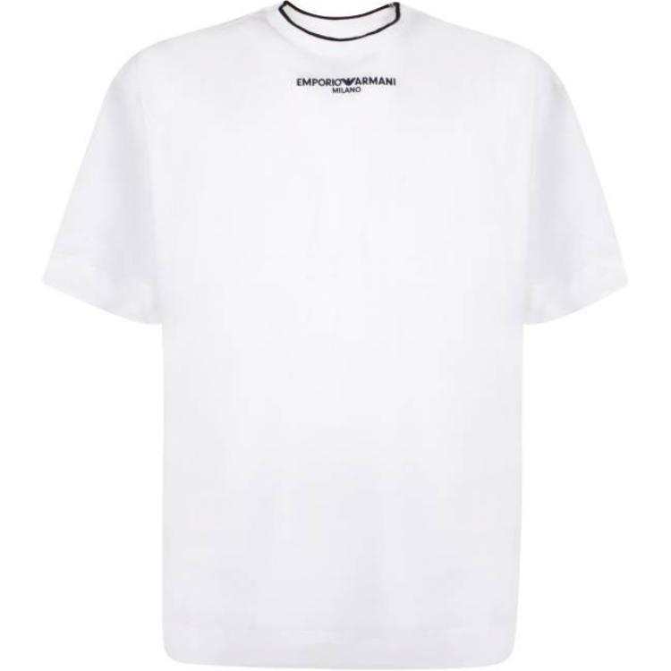 EMPORIO ARMANI Logo Embroidered Crewneck T Shirt