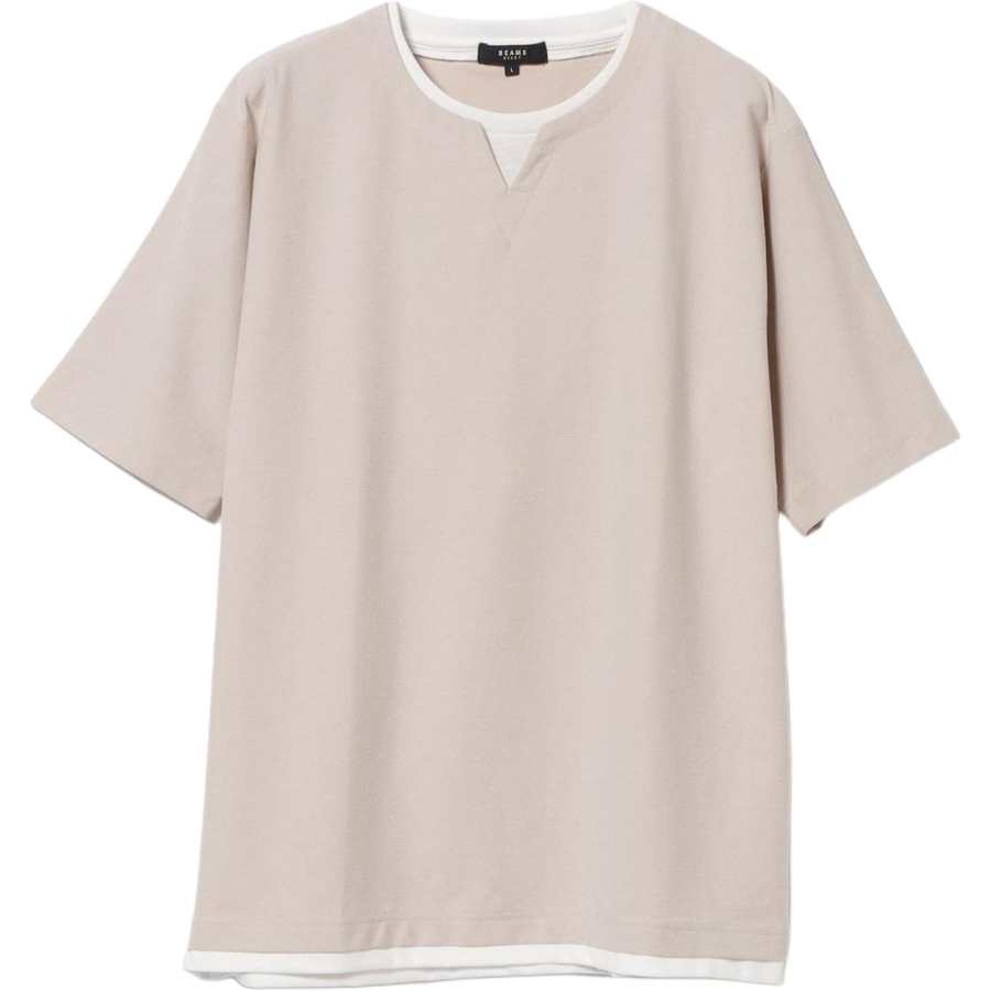 Beams T Shirts Men's Crew Neck Moderate Straight Fit