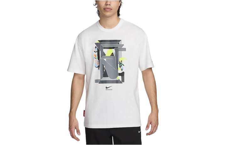 Nike Nike T Shirts Men's White Crew Neck Moderate Straight Fit